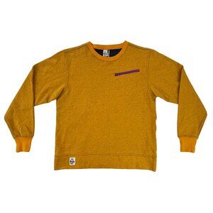 Urban Outfitters Women's Chums Twister Crew Neck Sweater in Gold Size Large